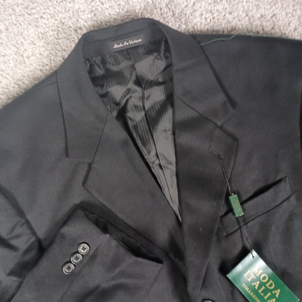 NEW Moda Italia Collezione 40S‎ Black Mens Wool Blazer